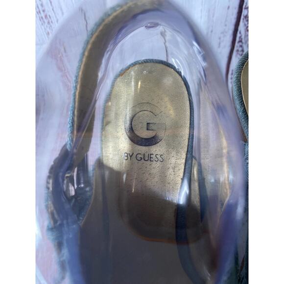 G By Guess Blue Jean Wedge Heel Sz 7.5 - Picture 10 of 11